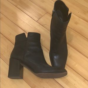 Franco Sarto Square toe bootie heel